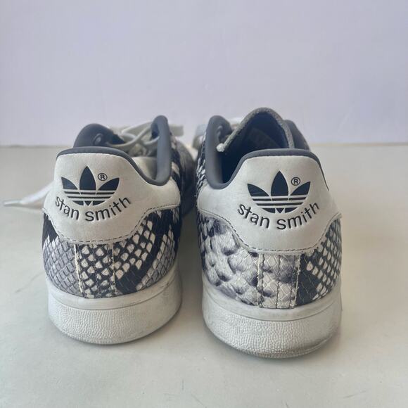 ADIDAS Orignals Stan Smith Snakeskin Lace Up Mens Sneakers Sz 5.5 Black White - Picture 6 of 11